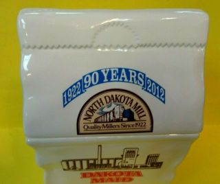 RARE Ltd Edition 2012 North Dakota Mill & Elevator Ceramic Flour Bag Cookie Jar 3