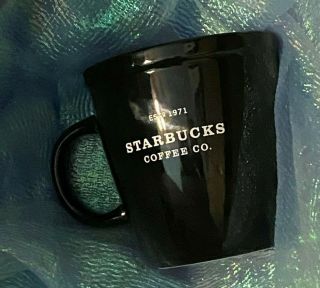 Starbucks Rare Barista Mug 2002 Ceramic Large Abbey Black 18oz Cup Estd 1971 3