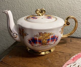 Vtg Windsor Royal Canadian Tartan Bone China England Rare Small Teapot Tea Pot