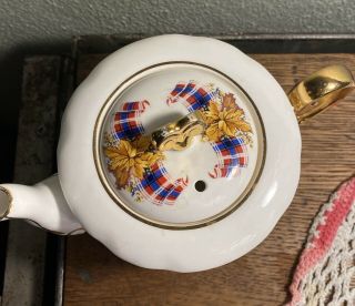 Vtg Windsor Royal Canadian Tartan Bone China England Rare Small Teapot Tea Pot 2