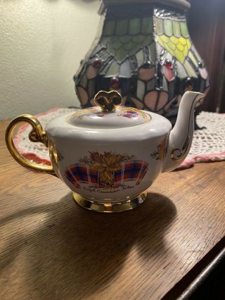 Vtg Windsor Royal Canadian Tartan Bone China England Rare Small Teapot Tea Pot 3