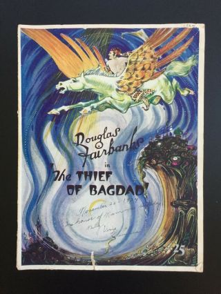 Rare 1924 Silent Film Souvenir Program Douglas Fairbanks In The Thief Of Bagdad