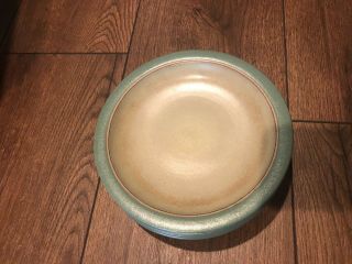5 - Rare Vintage Heath Ceramic Salad Plates - Green Rim/brown.  7 1/4 "