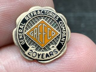 General Refractories Company “grefco” Stunning Rare 20 Years Service Award Pin.