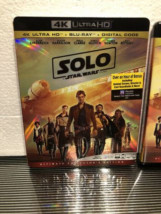 Solo: A Star Wars Story - 4k Ultra HD/Blu ray with RARE Slipcover 2