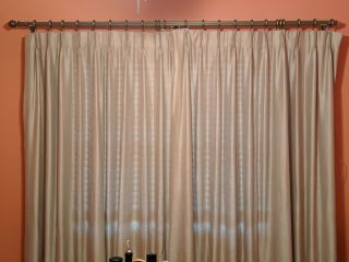 Jc Penney Vintage Rare Tan Pinch Pleat Curtain Drapes Panels 82 " Lined Htf 6 Pc