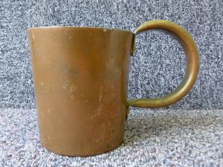 Antique Copper Quart Mug Tankard / Measure Straight Sided