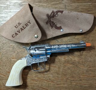 Vintage Pony Boy Cap Gun And Rare Cap Gun Holster U.  S.  Calvary Leather,