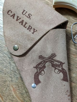 Vintage Pony Boy Cap Gun and Rare Cap Gun Holster U.  S.  CALVARY Leather, 3