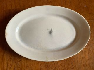 Antique 1800s Oval Ironstone 10.  5” Platter Serving Dish W M Co.  White