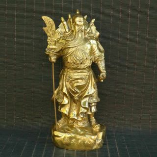 Chinese Exquisite Copper Handmade Guan Yu Statue 50132