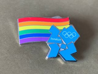 Rare London 2012 Olympics Logo Pin Badge Rainbow Gay Pride