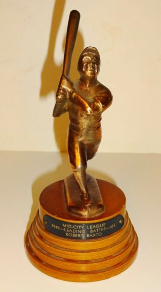 Rare And Unusual Vintage Antique 1949 Figure Babe Ruth Baseball Trophy