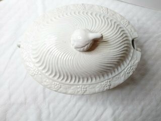 Rare White Ceramic Vintage Ware Design with handles on side 2