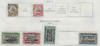 6 German East Africa Stamps W/occupation From Quality Antique Album 1906 - 1916