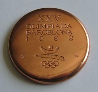 Official Olympic Participation Medal Barcelona 1992 In Unfinished Copper Rare