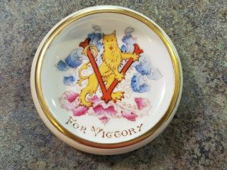 Rare Vintage V For Victory Wwii Paragon Patriotic Dish Appt To Queen Elizabeth