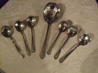 Stunning Set Shell - Shaped Vintage Dorchester Plate Fruit Spoons 1 Large 6 Small