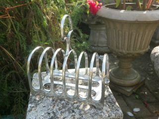 Antique George Vi Silver Plated Toast Rack James Dixon & Son Very