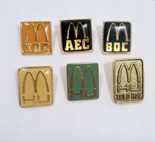 Vintage Mcdonalds Pins Hamburger University,  Others & Gold Hat Pin Rare