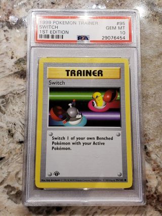 1999 Pokémon Trainer Switch 1st Edition Psa Gem 10