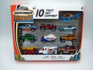 " Matchbox " 2003 Hero - City 10 - Pack Set 1 With Rare Ultra - Heroes Mail S - Cargo Mib