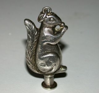 Vintage Sterling Silver Squirrel Eating Nut Birmingham 1922/3
