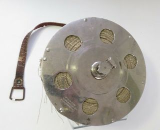Rare Antique Large Lufkin Surveyors Tape Measure 150 Ft