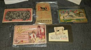 5 Rare Antique Vintage Sewing Needle Books,  Army Navy Spanish War,  Maritime.
