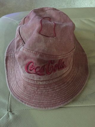 Rare Vintage Coca Cola Floppy Bucket Hat Cap 100 Cotton - One Size Fits All
