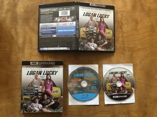 Logan Lucky 4k/blu Ray Universal Rare Slipcover Channing Tatum 2 Disc No Digital