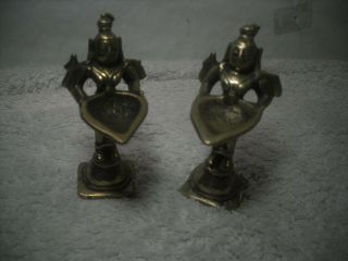 2 Old Indian Bronze/brass/? Figures Deity Figures ?