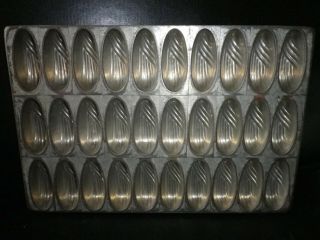 Vintage Metal Chocolate Mold/mould,  Flat To Make 30 Fancy Oval Pralines.