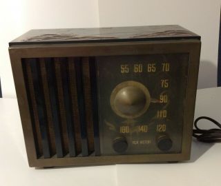 Rare Bakelite Rca Victor Radio With Oriental Design On Case