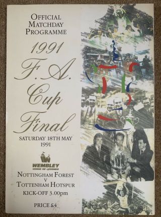 Tottenham Hotspur V Nottingham Forest 1991 Fa Cup Final Football Programme Rare