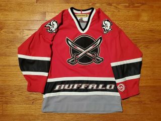 Rare Vintage Sewn Koho Nhl Buffalo Sabres Hockey Jersey Youth L/xl Alternate