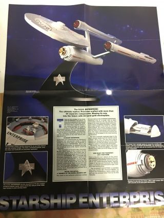 Vintage Star Trek 23x16.  5 Poster Uss Enterprise Rare Starship Advertising Poster