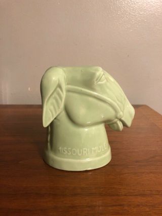 Rare Vintage Mccoy Missouri Mule Stirrup Cup Mug Green