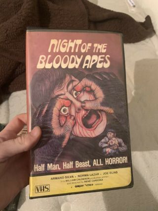 Vintage Night Of The Bloody Apes Horror Vhs Big Box Rare