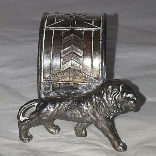 Figural Napkin Ring With The Figure Of A Lion Made Iin Japan