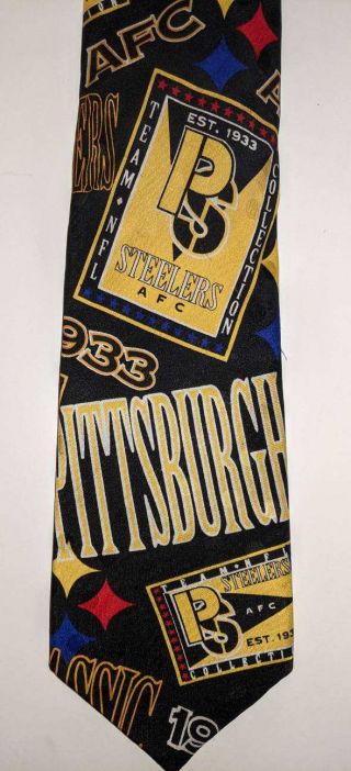 Rare Nfl Pittsburgh Steelers Classic Afc Graphic Logo Mens Tie