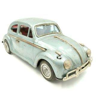 RARE VOLKSWAGEN SEDAN 960 BANDAI - BLUE VW BEETLE - Antique Bump N Go Car 3