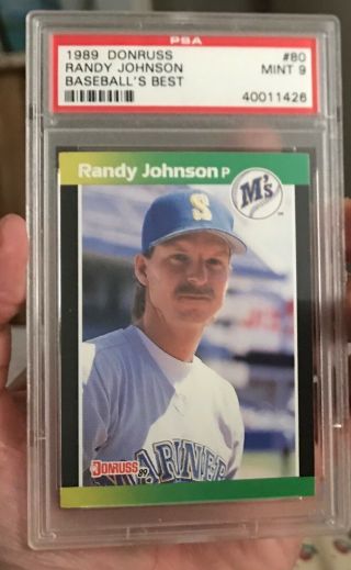 1989 - Donruss - Baseballs - Best - Randy - Johnson - Rookie - Card - 80 - Rare - Rc - - Psa - 9