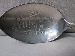 Norfolk Va Sterling Silver Souvenir Spoon
