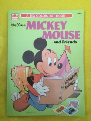 Vintage & Rare Walt Disney ' s Mickey Mouse A Big Color/Dot Book 1986 Golden Book 2