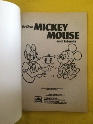Vintage & Rare Walt Disney ' s Mickey Mouse A Big Color/Dot Book 1986 Golden Book 3