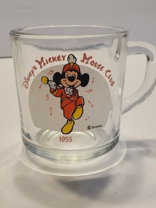 Rare Disney 1955 Mickey Mouse Club Anchor Hocking Cup Mug Vintage