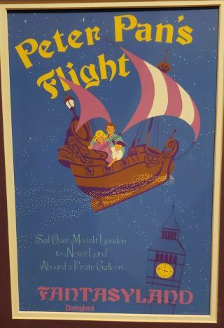 Rare 1983 Ride Reopening Disneyland Poster: Peter Pan 