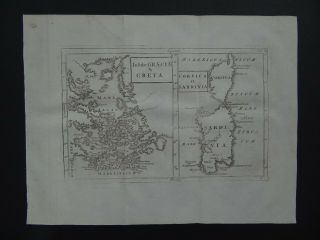 1808 Cellarius Atlas Map Crete - Greece - Aegean Islands - Sardinia - Corsica