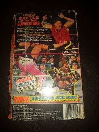 1992 Battle Of The Wwf Superstars Vhs Wrestling Wcw Coliseum Video Rare